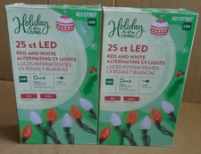 Holiday Living 25 ct. String Lights C9 LED Red and White Green Wire 2-Sets