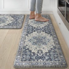 Kitchen Mats for Floor 2PCs Washable Anti Fatigue Mat for Cushioned 17.3"x47"...
