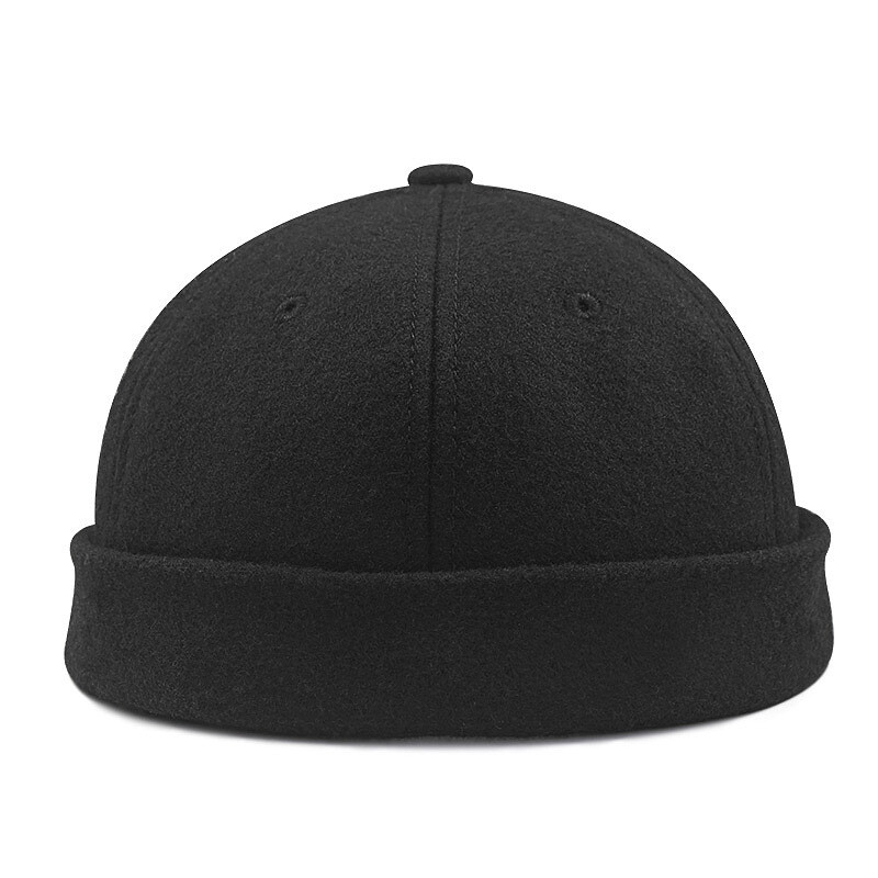 Wool Brimless Cap Winter Skullcap No Visor Beanie Hat L/XL