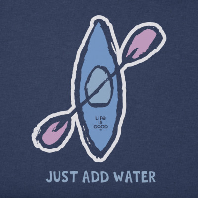 NWT Women's Life is Good Just Add Water Kayak Darkest Blue SS Crusher Tee