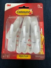 3m Command 6pk Medium Utility Hooks -General Purpose- Item 17001-6ES