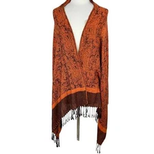 Pashmina Silk Paisley Fringe Wrap Scarf