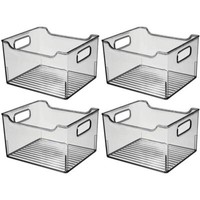 Aufbewahrungsbox KüHlschrankbox Mit Griffen 4Er Set Kunststoff Mdesign Rauchgrau