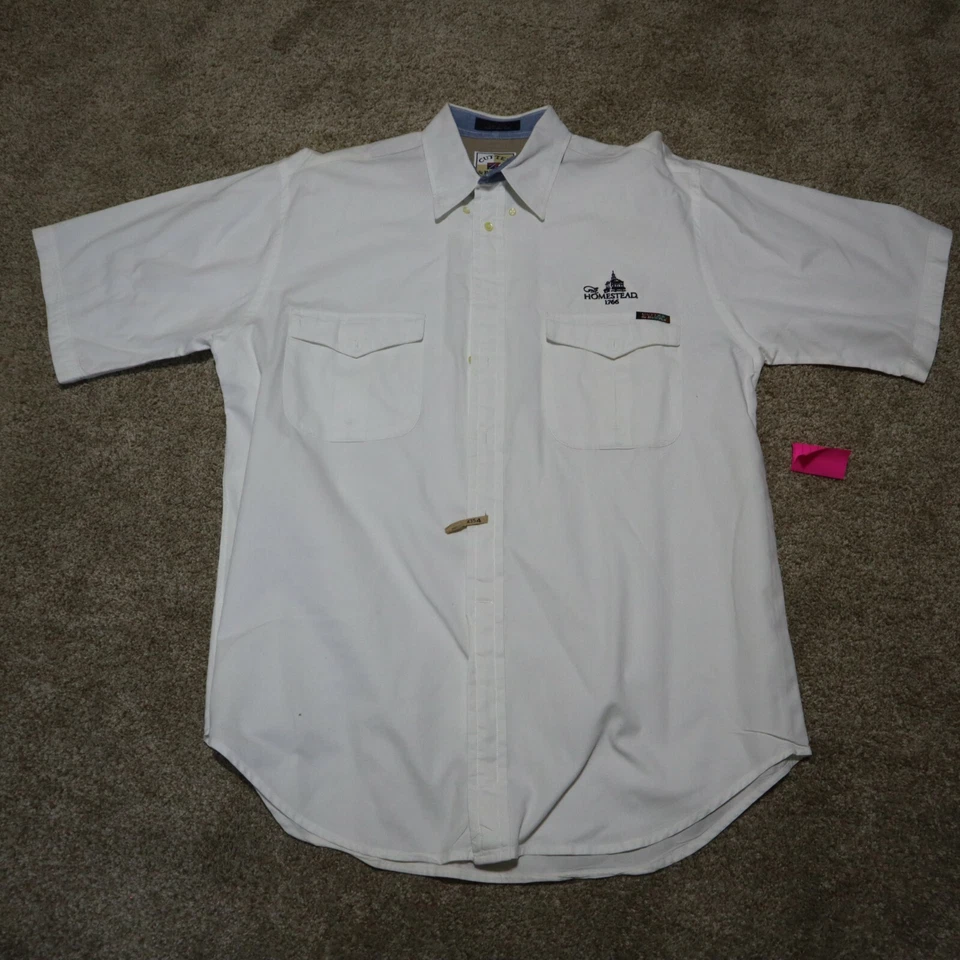 Vintage HOMESTEAD RESORT Shirt White Button up Employee Men's Size L Large - Image 2 of 4
