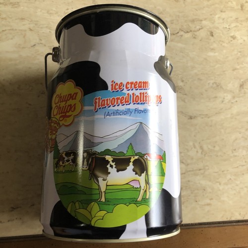 Vintage 1995 CHUPA CHUPS Milk Cow Tin Can 2nd Edition Ice Cream