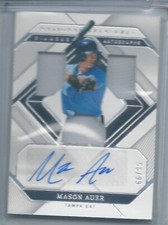 2023 Panini National Treasures Mason Auer Rookie Patch Auto 56/99 Rays Prospect
