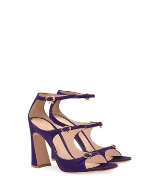 Gianvito Rossi Purple Silk Multi-Strap Sandals   Designer Heels   Size 38