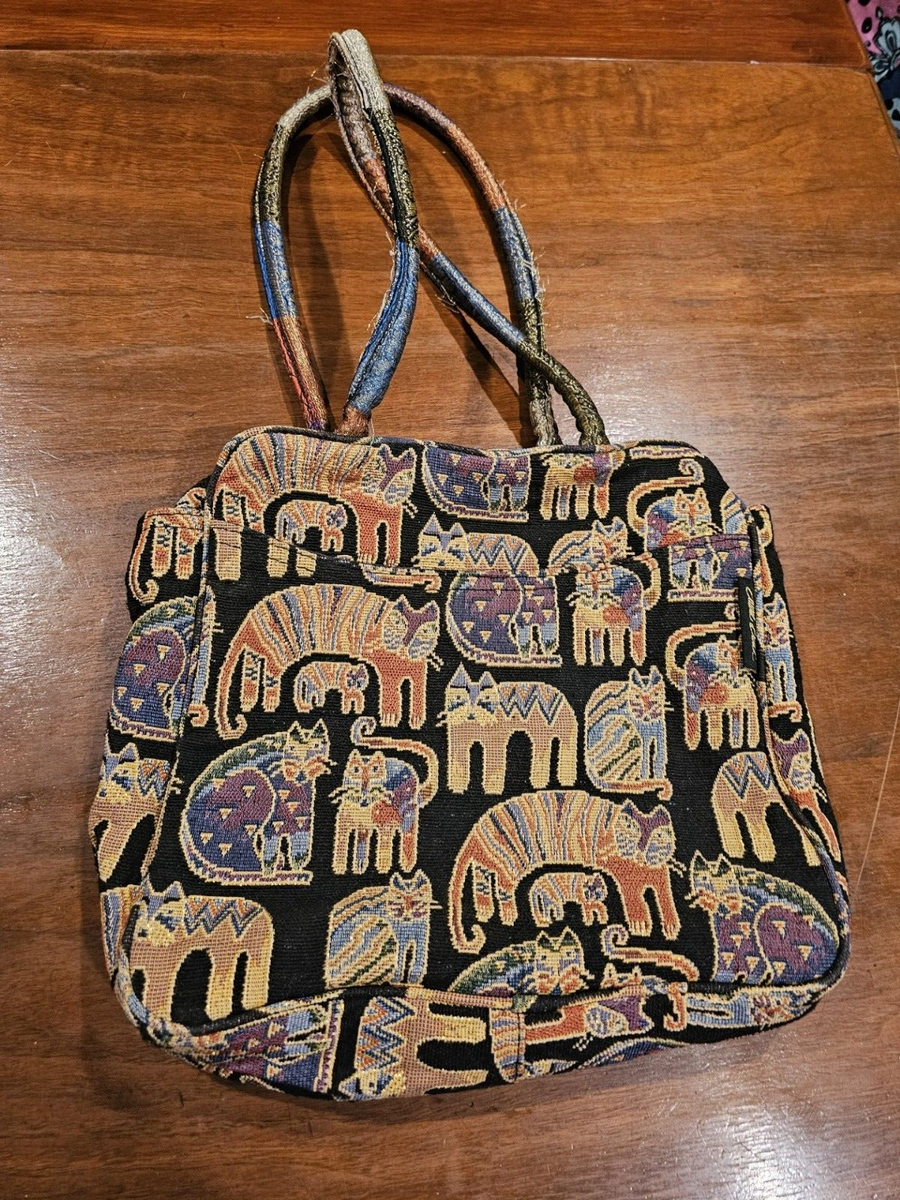 Samuel Lauren Burch Tapestry Cat Purse Bag Medium Size