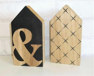 Deko Haus Holz Holzhaus Natur Modern Muster Braun Schwarz Buro Ebay