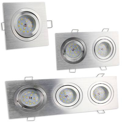 LED Einbaustrahler 1 2 3 fach dimmbar schwenkbar super flach 5-7W Aluminium 230