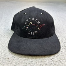 Greg Norman Hat Cap Mens Black Attack Life Sh...