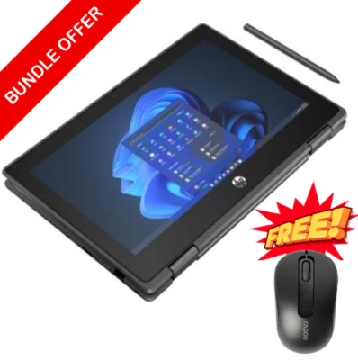HP ProBook x360 G10 Fortis 11" TS 2-in-1 Laptop + Rapoo M10 Plus Wireless Mouse - image 1 of 4