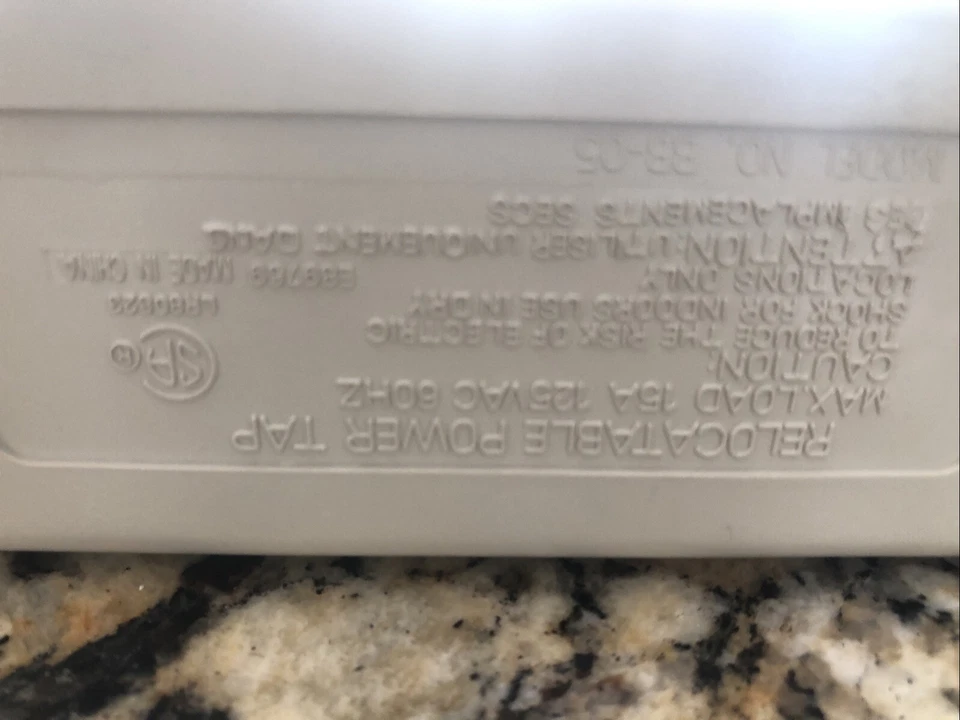 Relocatable Power Tap Surge Protection 6 Outlet 125VAC 15A On Off Reset Switch - Image 4 of 4