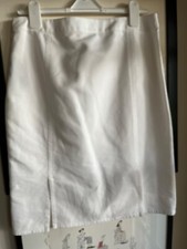 Ralph Lauren black label sz 10 ivory skirt 2 front  2 back vents side zip