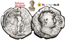 Ancient Roman Empire Coin Silver Denarius Hadrian 117 - 138 AD Authentic #31822