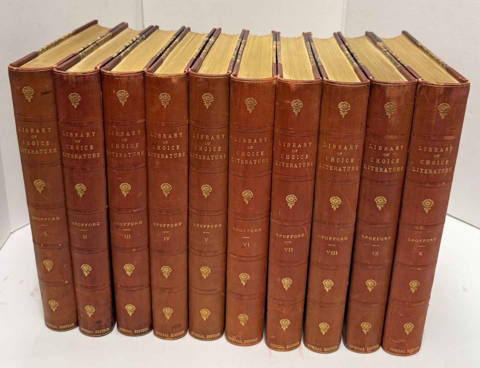 Library of Choice Literature - 2nd ed. SPECIAL EDITION 10 vol leather set  1888