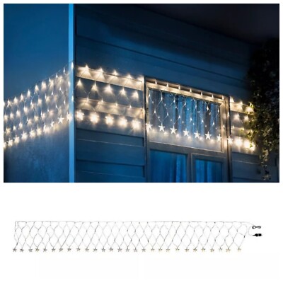 LED Lichterkette Lichtervorhang 350cm Bogen Außen Balkon Weihnachtsdeko 120 Led