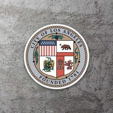 Los Angeles Seal Vinyl Sticker 3.5 in Wide Includes Two Stickers