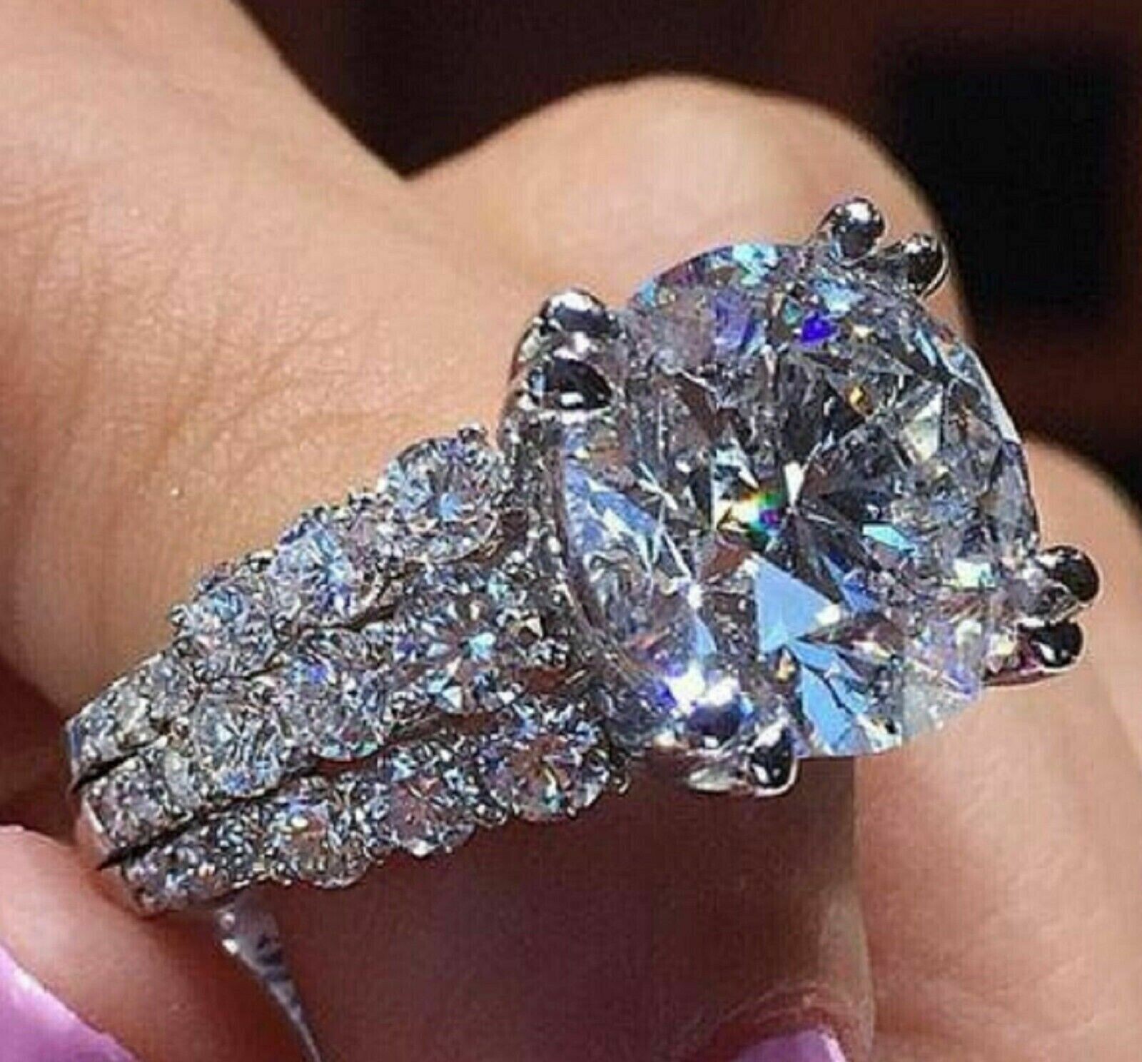2.60Ct Lab Diamond Solitaire Ring in 14K White Gold Plated Silver