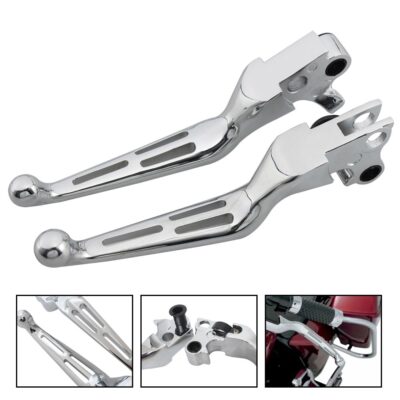 2x Chrome WIDE LEVERS For Harley Davidson Sportster Softail Dyna Glide Road King