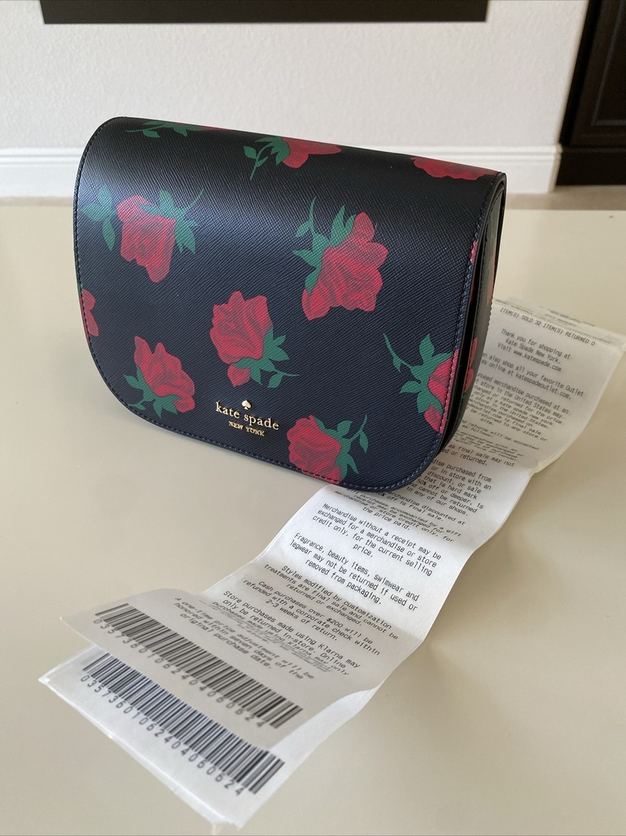 Kate Spade Madison Rose Toss Printed Saddle Bag Crossbody