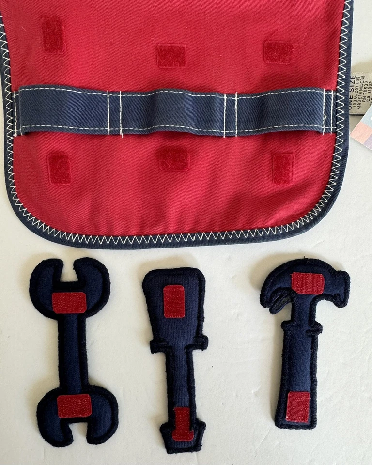 Gymboree Baby Boys Girls Removable Tools Bib Rainbow Tag Vintage 1998 NEW RARE - Image 4 of 4