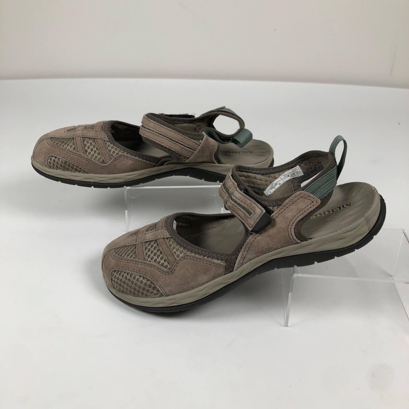 Sandali donna taglia 7 US 38 EU Merrell marrone scamosciato sirena 2 zoccoli outdoor scarpe