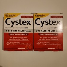 Cystex UTI Pain Relief Max Strength Urgency Urinating 48ct X2 Exp 2027 