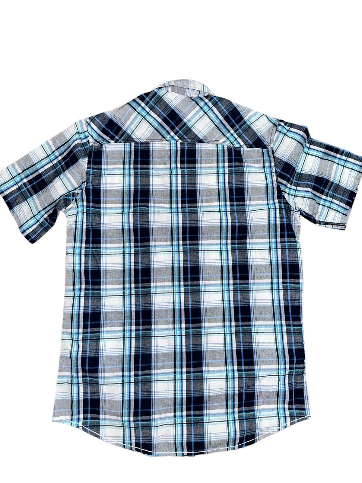 Lazy Magnolia Mississippi's Oldest Brewery Men's Medium Short Sleeve Blue Plaid