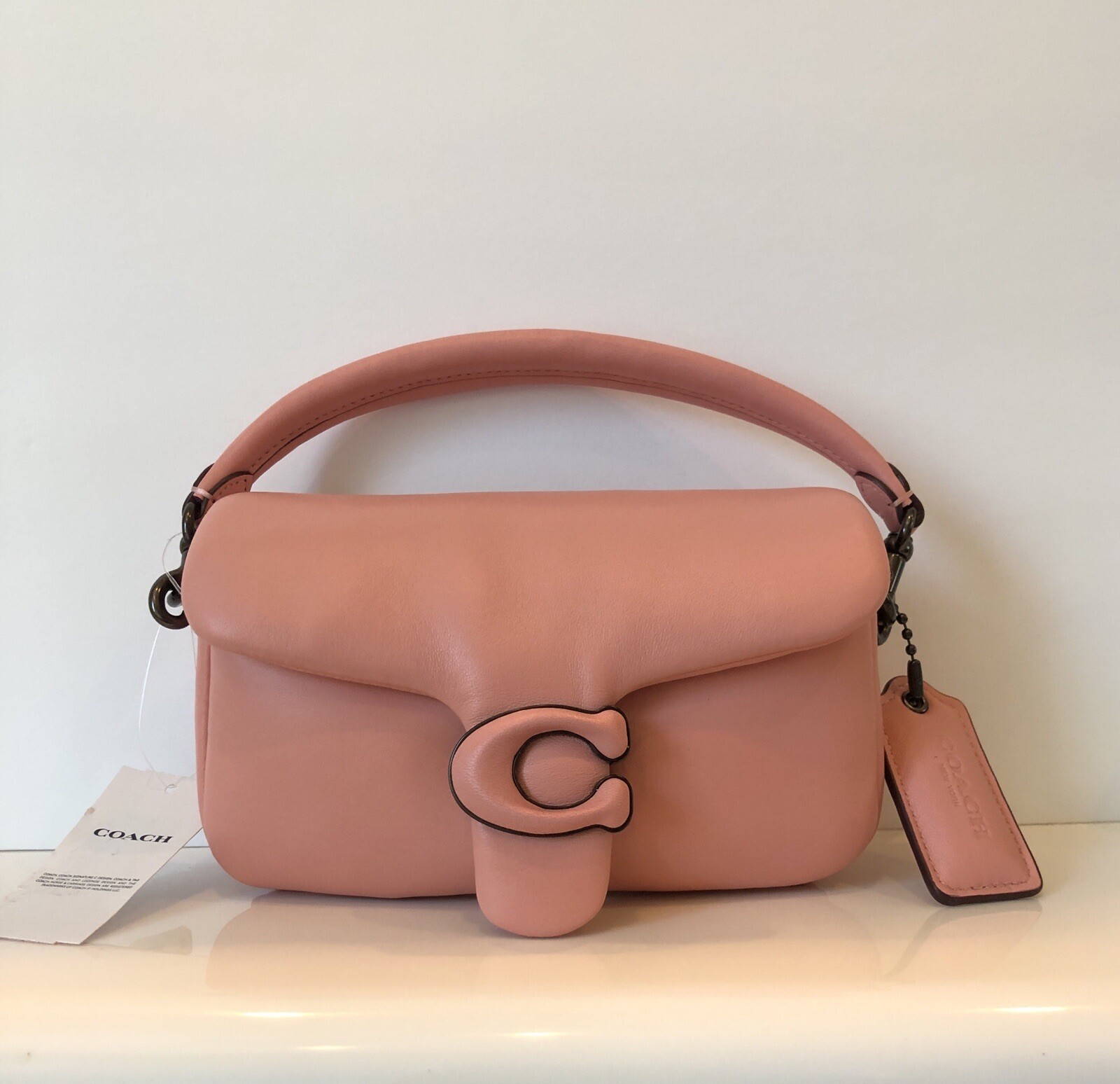NWT Coach Pillow Tabby Leather Shoulder Bag 18 with 2 straps-Candy Pink (C3880) image 3