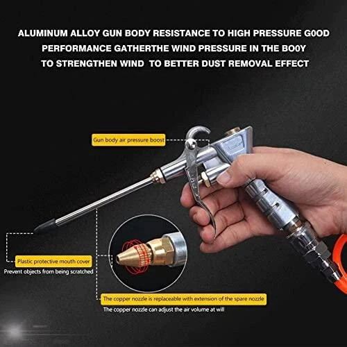 Air Blower Gun for Compressor, Dust Airline Gun with Extension Nozzle ...