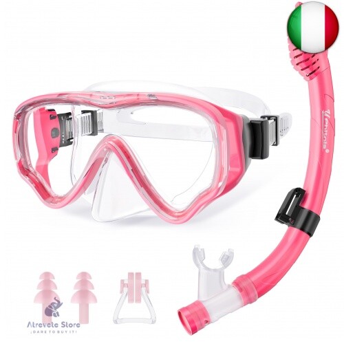 UPhitnis Maschera Snorkeling Bambino 4-12 anni - Maschera Subacquea Bambini