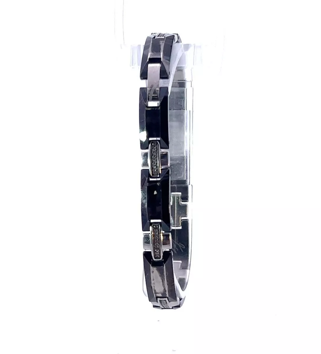 Shaquille O Neal 9mm Tungsten Sterling Silver 0.15ctw Natural Diamond Bracelet