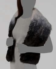  59 Inc International Concepts Women's Black Ombre Warm Faux Fur Stole Scarf OS