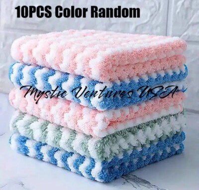 10pcs Kitchen Dish Cloths Microfiber Dish Towels Bathroom Car Etc Full Size Soft