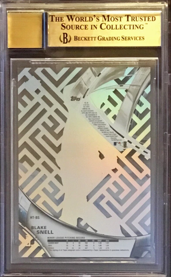 2016 Topps High Tek Blake Snell Maze Base RC Auto BGS 9.5/10 Gem SD Padres Ace - Image 2 of 2