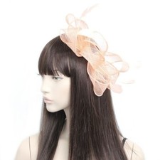 Nude Sinamay Loops Fascinator Headband Comb Hat Weddings Race Royal Ascot fb