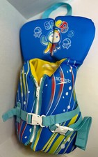 Speedo Infant Life Vest Jacket Flotation Device Up To 30lbs Blue Jellyfish Cute