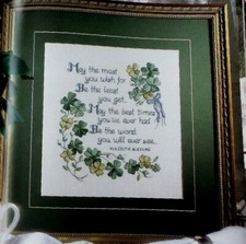 Cross Stitch St Patricks Day IRISH Celtic BLESSING Shamrock Design PATTERN Only