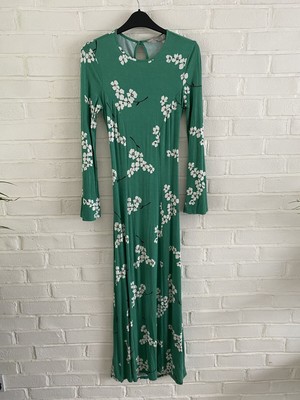 asos green floral maxi dress