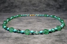 Vintage Czech Bohemian Seafoam Green Glass Bead Necklace