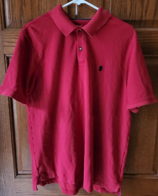 Izod Mens Polo Shirt XL Red Advantage Performance Short Sleeve Logo Casual 