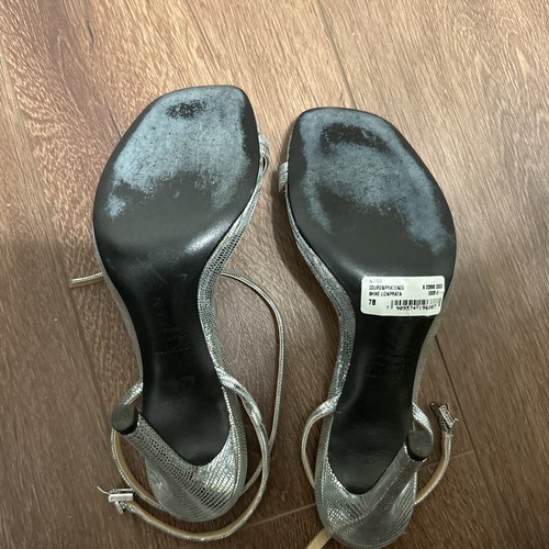 SCHUTZ Altina Sandalen geprägtes Leder Metallic Silber Größe 7B - Bild 6 von 8