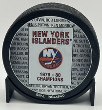 NEW YORK ISLANDERS 1979-80 STANLEY CUP CHAMPS COMMEMORATIVE HOCKEY PUCK