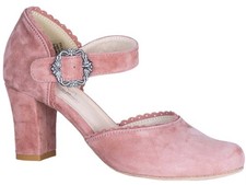 Hirschkogel Pumps Sophie altrosa Velours | Leder Trachtenpumps Damen | Riemchen 