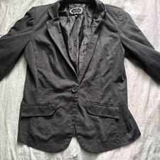 Ambiance Gray One Button Blazer Women's Size L
