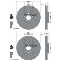 2X Textar Bremsscheiben 347Mm InnenbelÜFtet Vorne Passend FüR Mazda CX-60 | 9234