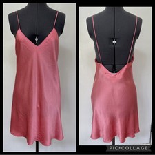 CHIC VINTAGE 1990s VICTORIA'S SECRET GOLD LABEL PINK 100 SILK SLIP GOWN M EUC