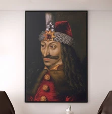 Vlad the Impaler Canvas Wall Art, Prince of Wallachia Poster, Dracula Vampire