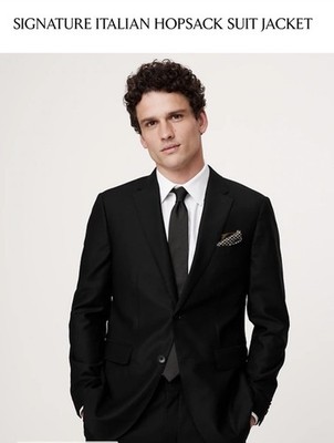 Banana Republic Signature Hopsack Suit Jacket - Men's 40R ~ $400 809131 Black